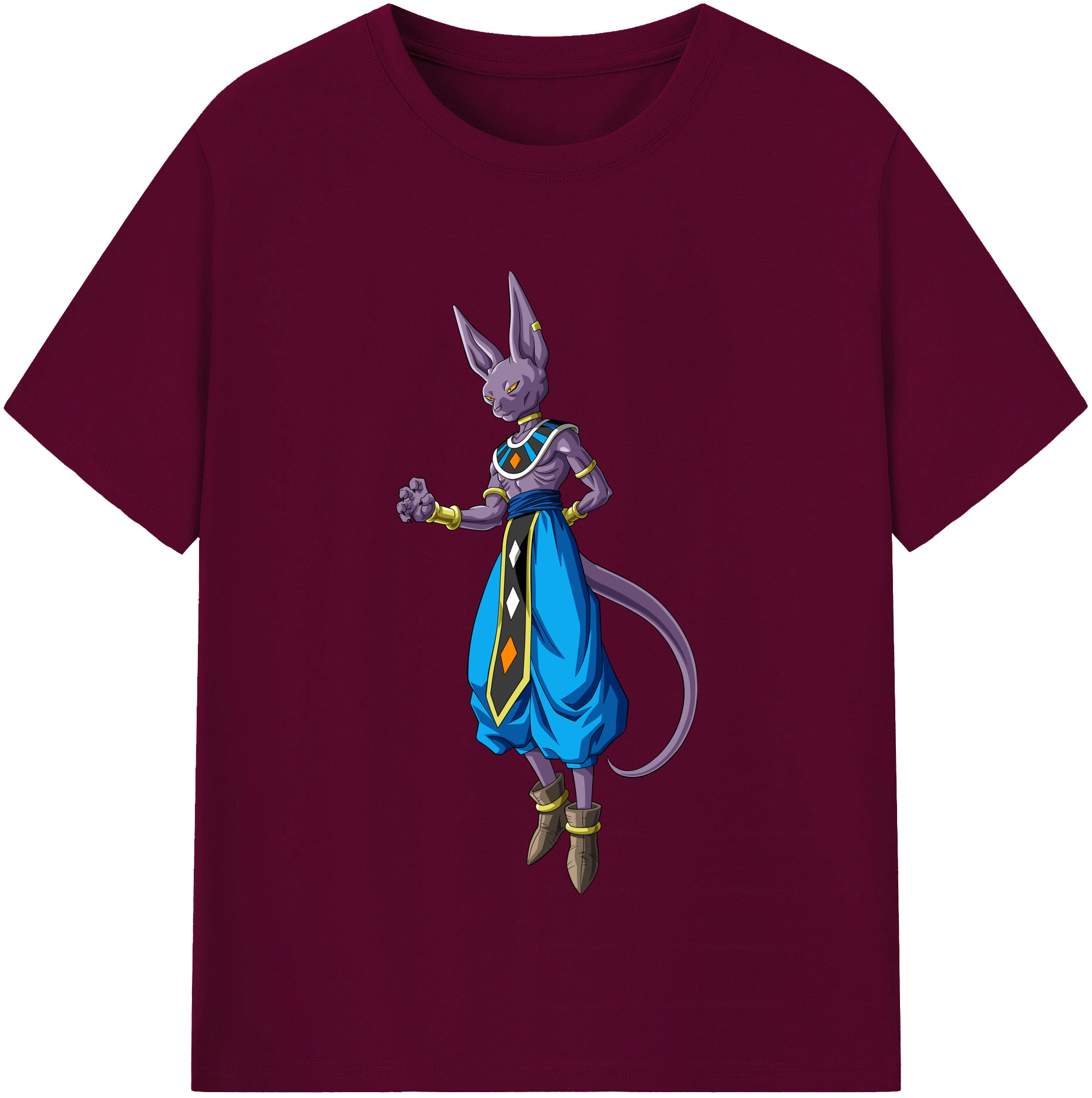 （画像用） ドラゴンボール ビルス 破壊神ビルス DRAGON BALL Beerus Birusu レディースカジュアルプリントTシャツ（綿100％）